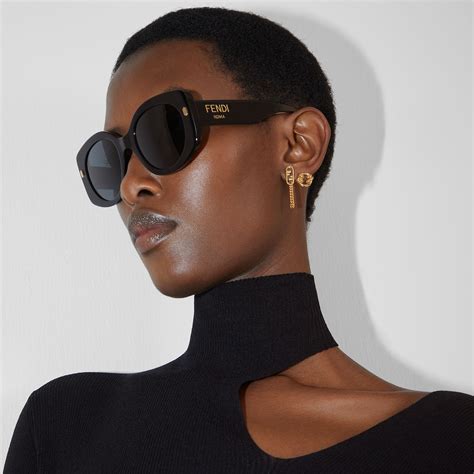 fendi roma black acetate sunglasses|fendi oversized 56mm sunglasses.